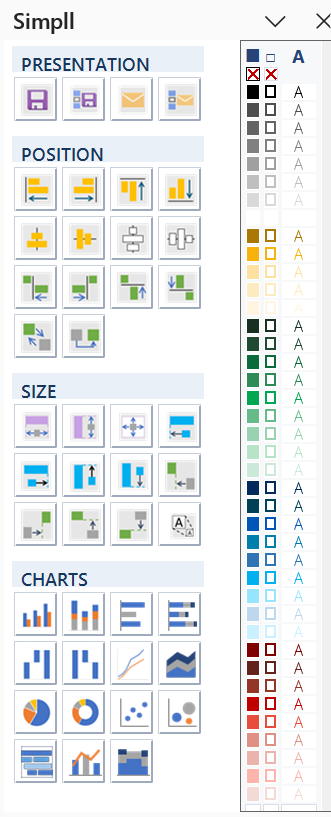 The real Simpll panel inside PowerPoint